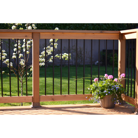 Round Balusters for Wood In-Fill-Textured Black (10/pkg)