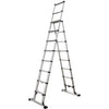 14 ft Reach Professional Wide Step Telescoping A-frame Ladder