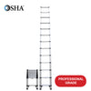 16 ft Reach Professional Wide Step Telescoping Extension Ladder