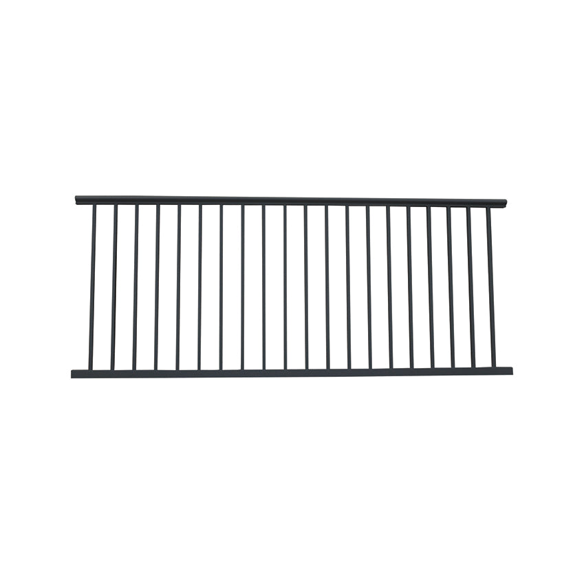 8ft Pre-Assembled Picket Rail section  - White/Black